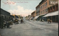 Main Street Looking North from Fourth Avenue, Pine Bluff, AR Postcard