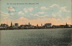 Sky Line from Government Pier, Milwaukee Postcard