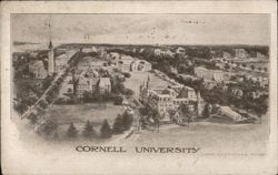 Cornell University, Ithaca, NY - Birdseye View Postcard