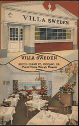 Villa Sweden Restaurant, Chicago, Interior View Postcard