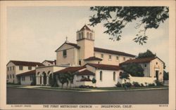 First Methodist Church, Inglewood CA Postcard