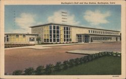 Burlington's Rail and Bus Station, Burlington, Iowa Postcard