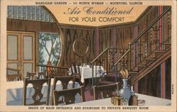 Mandarin Garden Restaurant Interior, Rockford, IL Postcard