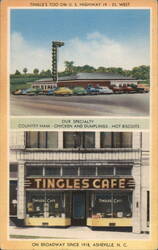 Tingle's Cafe and Restaurant, Asheville, NC Postcard