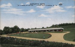 Bartlett's Motel, Grafton, WV Postcard