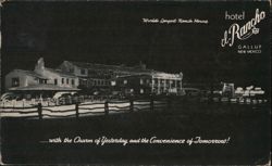 Hotel El Rancho, Gallup, New Mexico at Night Postcard