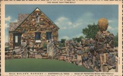 The House that Time Built, Wolfe's Nursery, Stephenville, TX Postcard