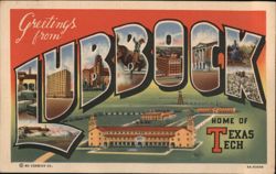 Greetings from Lubbock, Home of Texas Tech Postcard