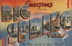 Greetings from Big Spring, Texas Postcard