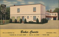 Baker Courts, Chickasha, OK Postcard