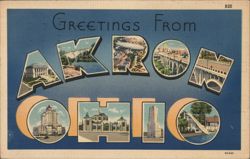 Greetings from Akron, Ohio Postcard