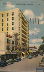 Sweet Building and Sunset Theatre, Fort Lauderdale, Florida Postcard