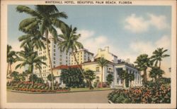 Whitehall Hotel, Beautiful Palm Beach, Florida Postcard