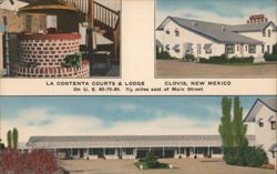 La Contenta Courts & Lodge, Clovis, NM Postcard