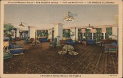 Attractive Mezzanine Parlor - New Rosslyn Hotels - Los Angeles Postcard