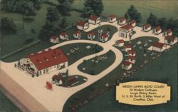 Green Lawn Auto Court, Crestline, OH Postcard