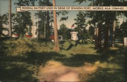 Federal Battery, Siege of Spanish Fort, Mobile, AL (1864-65) Postcard