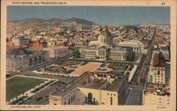 San Francisco Civic Center Aerial View Postcard