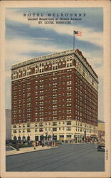 Hotel Melbourne, Lindell Boulevard at Grand Avenue, St. Louis Postcard