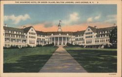 The Sagamore Hotel on Green Island, Bolton Landing, Lake George Postcard