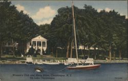 Women's Club and Shore Drive, Chautauqua, NY Postcard