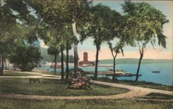 Lake Front, Chautauqua, NY on Lake Chautauqua Postcard