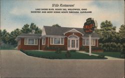 Willo Restaurant, Lake Shore Blvd., Route 283, Willowick, OH Postcard