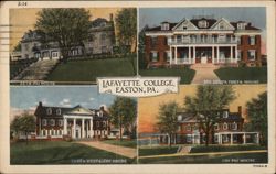 Lafayette College Fraternity Houses, Easton, PA Postcard