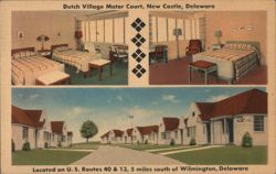 Dutch Village Motor Court, New Castle, DE Postcard