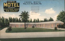 Carol Motel, Ruskin FL Postcard