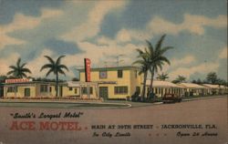 Ace Motel, South's Largest Motel, Jacksonville, FL Postcard