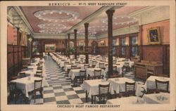 Henrici's Restaurant Interior, Chicago Postcard