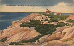 Gay Head Cliffs and Life Saving Station, Martha's Vineyard Postcard