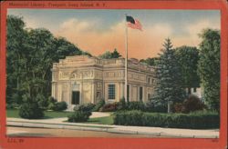 Memorial Library, Freeport, Long Island, NY Postcard