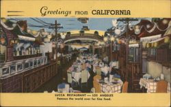 Lucca Restaurant - Los Angeles, Famous for Fine Food Postcard