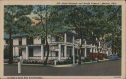 Hotel Richards and Maple Avenue, Lakeside, Ohio Postcard