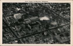 Aerial View of Shawnee Civic Center, Oklahoma Postcard