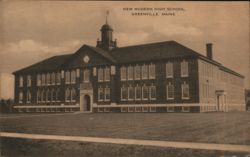 New Modern High School, Greenville, Maine Postcard