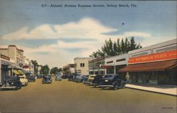 Atlantic Avenue Business Section, Delray Beach, FL Postcard