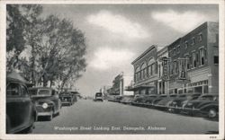 Washington Street Looking East, Demopolis, Alabama Postcard