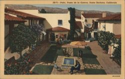 Patio, Paseo de la Guerra, Santa Barbara, California Postcard