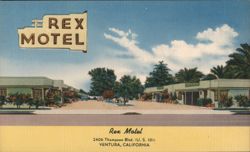 Rex Motel, Ventura, California Postcard