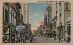 Gay Street, Looking North, Knoxville, Tennessee Postcard