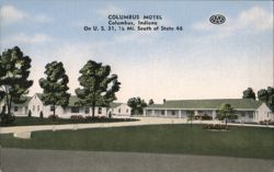 Columbus Motel, Columbus, IN Postcard