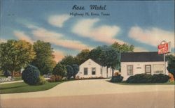 Rose Motel, Highway 75, Ennis, TX Postcard