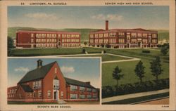 Lewistown, PA Schools - Senior, High & Seventh Ward Postcard