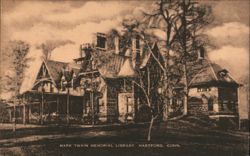 Mark Twain Memorial Library, Hartford, CT Postcard