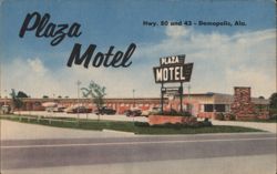 Plaza Motel, Demopolis, Alabama Postcard