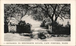 Entrance to Wentworth Estate, Cape Porpoise, ME Postcard