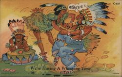 Native American Indians Having a Whooping Time Postcard